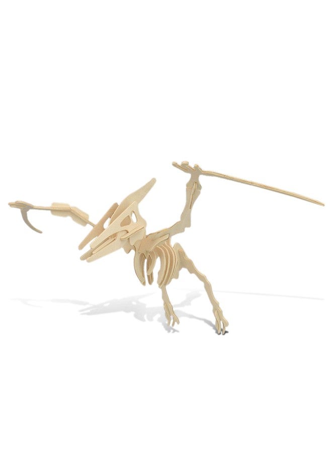 Puzzled Pteranodon 3D Woodcraft Jigsaw Construction Puzzle Kit - Wooden Flying Dinosaur Skeleton Model 23 Pieces Precut Woods - Awesome Brain Teasing Activity for Kids and Adults - Item 1028-80 - Image 1